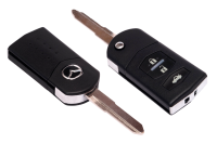 Выкидной ключ зажигания Мазда (Mazda) с кнопками управление центрального замка и чипом иммобилайзера - смотать пробег-подмотка спидометра-корректировка пробега-скрутить пробег-корректировка спидометра-smotkaekb.ru